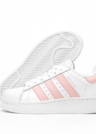 Женские кроссовки adidas superstar xlg white pink 36-40