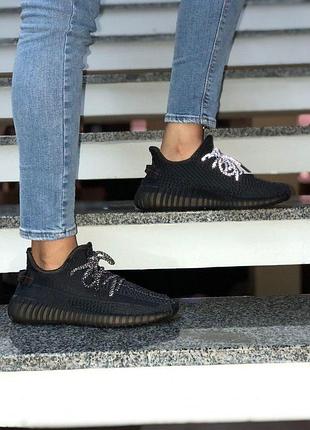 Женские кроссовки adidas yeezy boost 350 v2 black reflective 36-37-38-39-40-41
