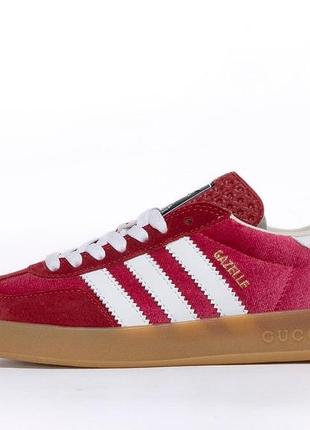 Женские кроссовки adidas gazelle x gucci pink 36-37-38-39-40