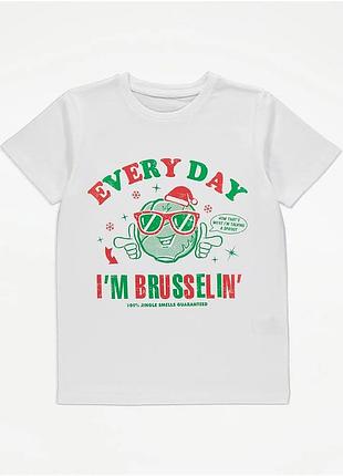 Белая рождественская футболка every day i'm brusselin, размер xxl, цвет белый