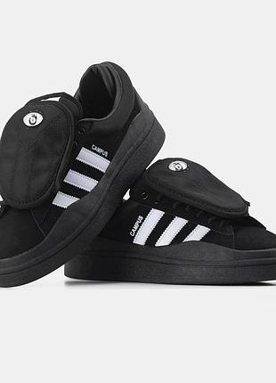 Женские кроссовки adidas campus x bad bunny black white 38