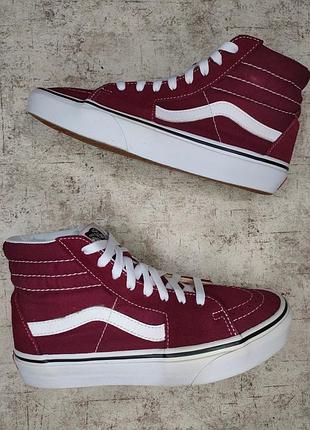 Кеды vans old skool оригинал высокие ванс олд скул кроссовки бордовые