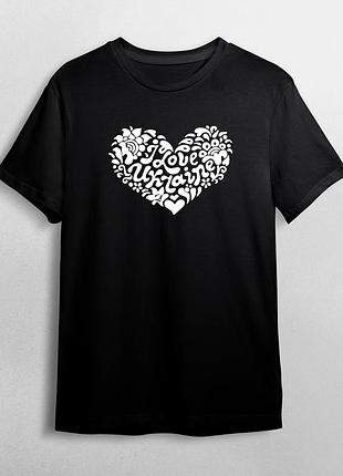 Футболка i love ukraine. чорна, біла. друк будь-якого зображення чорний, xl
