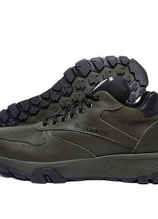 Чоловічі зимові шкіряні кросівки reebok, чоловічі зимові теплі кросівки на хутрі, чоловічі кросівки для зими 41, 27