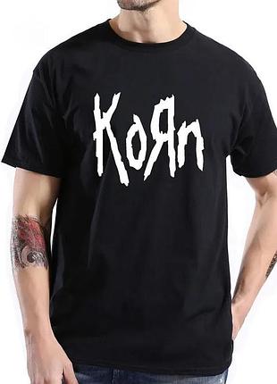 Футболка с принтом rock band "korn" 1 черный, премиум, 3xl