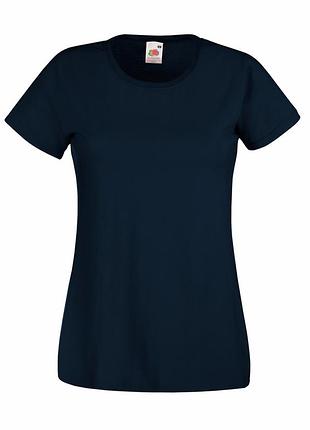 Женская футболка fruit of the loom valueweight t lady-fit темно-синий, m