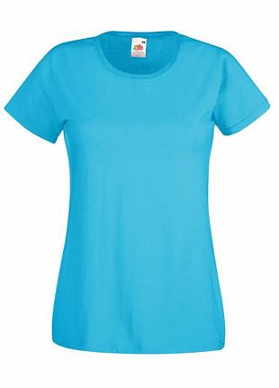 Женская футболка fruit of the loom valueweight t lady-fit ультрамарин, xs