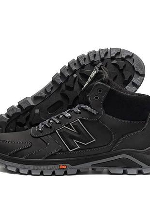 Мужские зимние высокие кроссовки new balance, кожаные стильные зимние теплые кроссовки на меху 41