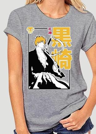 Футболка жіноча аніме "bleach" 2 стандарт, сірий, s