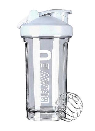 Шейкер brave u premium shaker 500 мл white | для спортивного питания
