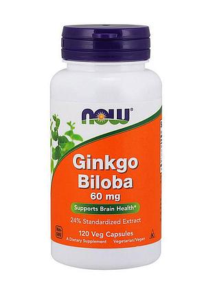 Гинкго билоба now ginkgo biloba 60 mg 120 капсул