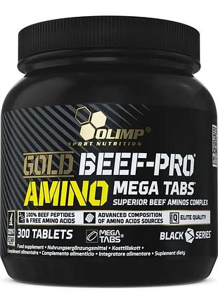 Амінокислоти olimp gold beef-pro amino 300 таб | для росту та відновлення м'язів