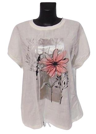 Женская футболка хлопок summer s516 one size белая