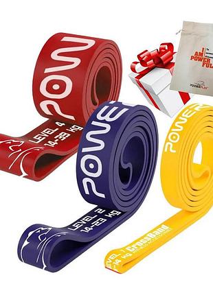 Набір фітнес резинок powerplay power band pack pp_0012 3 шт | для тренувань та вправ