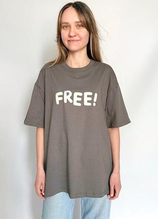 Футболка хлопковая женская free apmi серый l - xl