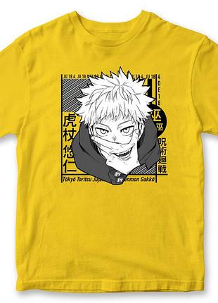 Футболка унисекс аниме "jujutsu kaisen" магическая битва 2 желтый, премиум, xl