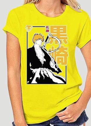 Футболка жіноча аніме "bleach" 2 бавовна, жовтий, xl