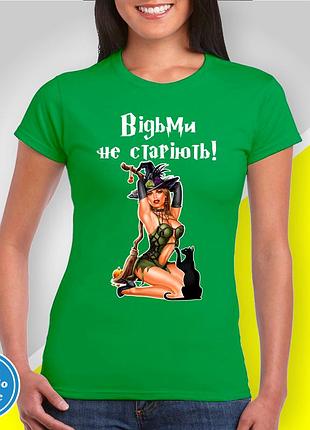Футболка женская с принтом "ведьмы не стареют!" b&w style 2xl