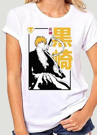 Футболка жіноча аніме "bleach" 2 стандарт, білий, l
