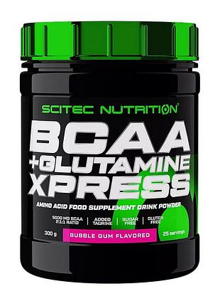 Bcaa + глютамин scitec nutrition bcaa + glutamine xpress 300 г apple | для восстановления