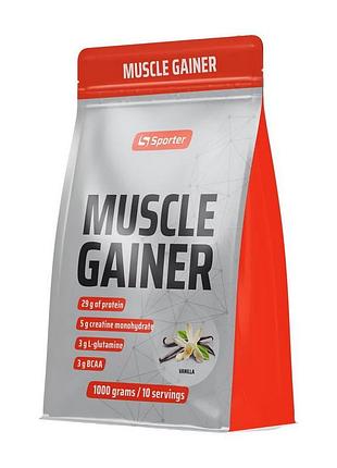 Гейнер sporter muscle gainer 1 кг ваниль