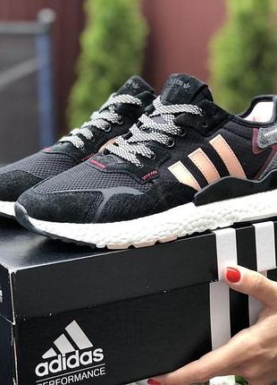 Жінки м'які кросівки adidas nite jogger boost 3m, жіночі фірмові кросівки, кросівки для дівчат