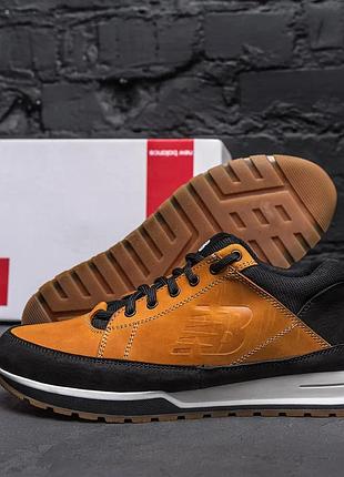 Мужские кожаные рыжие кроссовки new balance, мужские демисезонные кроссовки, мужские яркие кроссовки из кожи 42, 28