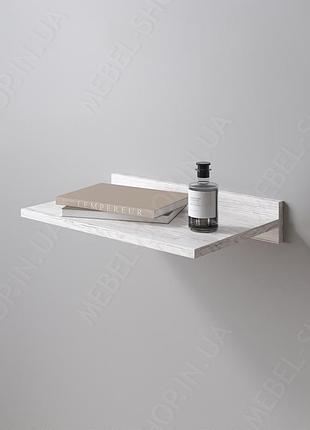 Полка настенная прямая для книг или декора маленькая 440 мм полки книжные навесные из ламинированного дсп аляска