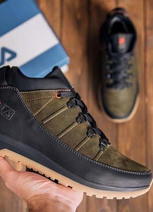 Чоловічі зимові шкіряні кросівки fila olive classic, чоловічі зимові теплі кросівки, військові зимові кросівки 45, 29.5