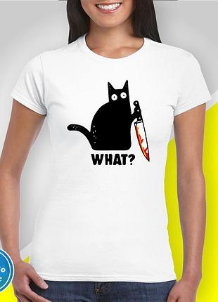 Футболка з принтом "what?" b&w style xl