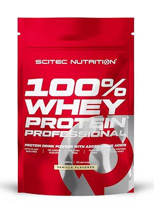 Протеин scitec nutrition 100% whey protein professional 1 кг strawberry | для роста мышц