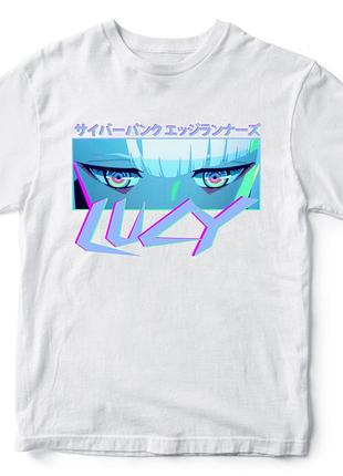 Футболка унісекс аніме "cyberpunk lucy" кіберпанк 2 білий, бавовна, xl