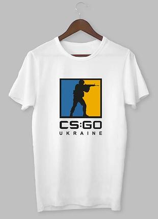 Футболка "cs go" counter strike (контр страйк) 1 білий, стандарт, xs