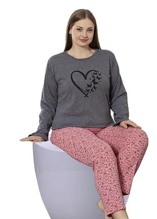 Теплая женская пижама трикотажная c34629 2xl