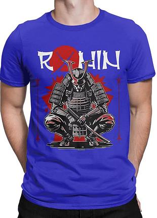 Футболка з японським самураєм "ronin" ронін синій, m