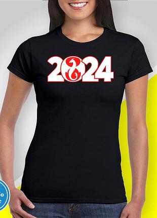 Футболка женская новогодняя "2024 год дракона" family look l