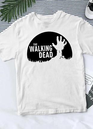 Футболка з принтом "the walking dead" ходячі мерці 5 білий, преміум, 2xl
