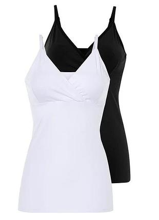 Майка жіноча esmara®, 2 штуки, розмір xl/xxl, колір білий, чорний