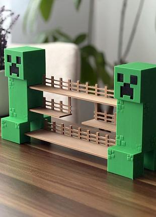 Полка-стунд для фигурок minecraft 2