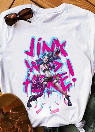 Футболка женская с принтом "arcane jinx" (аркейн джинкс) 3 стандарт, m