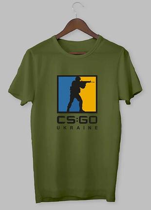 Футболка "cs go" counter strike (контр страйк) 1 хакі, бавовна, 2xl