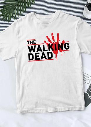 Футболка з принтом "the walking dead" ходячі мерці 6 білий, бавовна, l