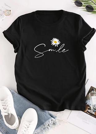 Футболка унисекс "smile" премиум, черный, m