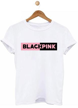 Футболка женская с принтом "blackpink" 1 белый, s, премиум