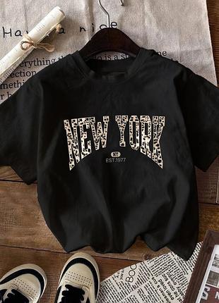 Футболка унисекс с надписью "new york" черный, xl