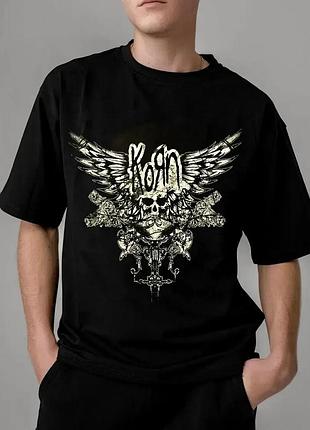 Футболка з принтом rock band "korn" 2 стандарт, 3xl