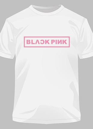 Футболка з принтом "blackpink" 2 стандарт, білий, xl