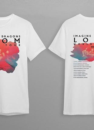 Футболка унісекс з принтом "imagine dragons" 2 білий, преміум, s