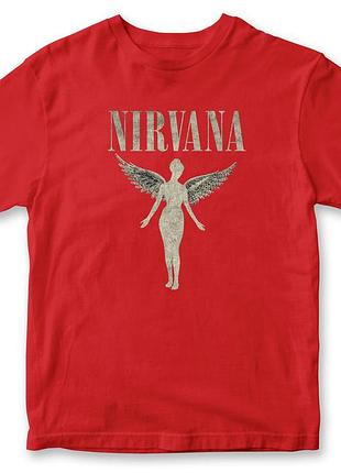 Футболка унисекс "nirvana" нирвана 3 красный, хлопок, 2xl