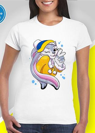 Футболка с новогодним принтом "зайцы в свитерах" family look 2xl